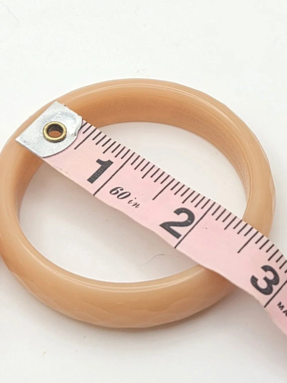 Vintage Peach Glass Bangle Bracelet Set - Set of 2